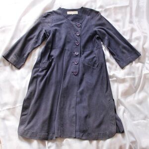 Gerard Darel Blue Suede Three Quarter Sleeve Dress Size 38